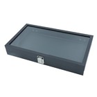 Sswbasics Large Black Faux Leather Glass Top Jewelry Display Case  14   l X 8   w