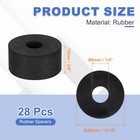28 Pcs 13 16  Od X 1 4  Id X 3 8  Thickness Round Rubber Spacers  Black