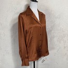 Nwt Talbots Vintage 100  Silk Blouse Bronze Copper Top Sz 12 Career Crocodile