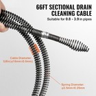 Sectional Drain Cleaning Cable 66ftx5 8in   7 Cutters For 0 8 -3 9  Pipes
