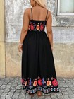Plus Size Multicolor Floral Print Maxi Dress With Spaghetti Straps