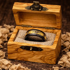 Meteorite Gold Leaf Ring Black Hammered Tungsten Men   s Wedding Band