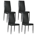 Set Of 4 Pu Leather Dining Side Chair Modern Elegant Design Home Furniture Black