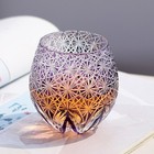 Cut Crystal Whiskey Glass Tumbler Edo Kiriko Drinkware Hand Cut Clear 9oz Purple