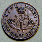 1852 Bank Of Upper Canada Dragonslayer Half Penny Token Coin - Lot 1116