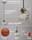 Vintage Ceiling Pendant Light With Clear Ribbed Glass Lampshade  Industrial G   