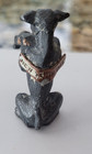 Vintage Dog Souvenir New York City Dog Cast Metal Holding Fiddle