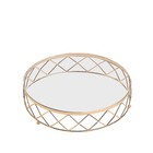 Gold Clear 16 In Round Metal Glass Geometric Cake Stand Wedding Home Decorations
