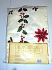 Christmas Poinsettia Damask Tablecloth New 60 X 104