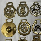 Brass Horse Medallion Lot Of 20 Antique To Vintage Cow Bear Crown Koi Horseshoe