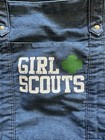 Girl Scouts Denim Tote Bag Leader Books Pockets Distress Girl Scouts Logo Great 