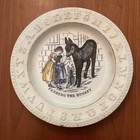Antique Child   s Abc Plate    feed The Donkey    Staffordshire  553 Cottage 1880s
