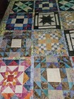 Lot Of 12 Batik Pieced Quilt Blocks 12  Two Of Each Design  Cotton Fabrics 