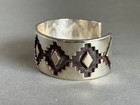 Vintage Navajo Sterling Silver Bracelet  Signed Jr 