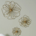 Anthropologie Pauline Floral Wall Charms Iron Brass Metal Set Of 3 Nib Gold