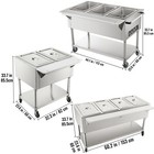 Uimoso 2 3 4 Pans Commercial Steam Table Electric Food Warmer With Wheels 1-2 Kw