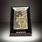 Zippo Armor Antique Brass Windproof Pocket Lighter Eagle And Flag Design New