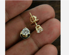 Real Moissanite 1 0ctround Cut Women s Stud Earrings 14k Yellow Gold Plated