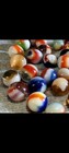 10 Random Grab Vintage Vitro Helmet Marbles  Approx  5 8  Near Mint Condition 