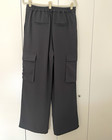 Ruti Classic  cargo Meets Dressy  Slacks Charcoal Size M Relaxed Fit Wide Leg