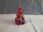 Mosser Red Carnival Glass Small Christmas Pine Tree 2 3 4  Tall