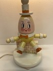 Vintage Irmi Nursery Originals Humpty Dumpty Hand Painted Wooden Lamp Yellow