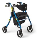Medline Premium Empower Folding Rollator Walker With 8-inch Wheels  Blue