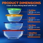 Nutrichef 4 Sets Of High Borosilicate Glass Mixing Bowl W  Pe Lids  Space-saving