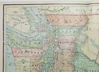 Vintage 1894 Washington Atlas Map Old Authentic Antique Encyclopedia Britannica 