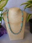Turquoise And Coral  With Sterling Silver Native American Southwestern Necklace