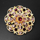 Vintage Rhinestone Brooch Set 24 Pc Mixed Crystal Pins Wedding Bouquet Craft