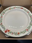 Lenox Holiday Christmas Dinner Plate 11 5  White green red Floral Mw ds Safe