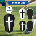 2pairs Mini Shin Guards Soccer  3 94x2 36 Black   White Cross Small Shin Guards 