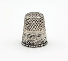 Antique1800s Ornate Stern Bros Brothers Sterling Flowers Thimble   533
