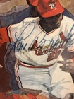 St Louis Cardinals Signed Plate Mlb Baseball Lou Brock Jsa Coa Autograph Red