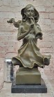 Home Office Decor Bronze Sculpture Statue Of Woman Horn Player Bust Artwork Sale