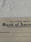 Bank Of America National Trust And Savings  Pico-la Cienega Branch Check Book