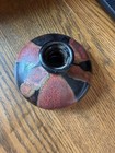 Vintage Pretty Black And Maroon Small Oriental Pottery Vase With Free Shipping