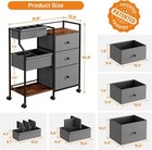 Baby Diaper Caddy Organizer Cart - 3 Tier Rolling Cart With Dividers And