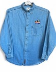 Vtg 90s Hollywood Video Employee Denim Shirt L Movie Store Uniform Retro Rare