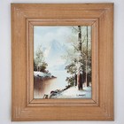 Alan Lampert Original Oil Painting Winter Landscape Mountain River Signed Framed