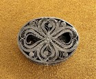 Intricate Detail On This Vintage Sterling Silver Filigree Pill Box