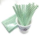100pcs Plastic paper Green Stripe 4  X 1 4  Twist Ties - Won t Rip Or Pull Off