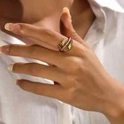Customized Two Name Ring Adjustable Jewelry Zircon Stainless Steel Partner Gift