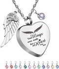 Heart Urn Necklace For Ashes With 12 Birthstones Cremation Jewelry For Ashes    