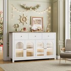 Sideboard Kitchen Storage Cabinet Buffet Cupboard Accent Cabinet With 4 Doors