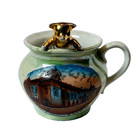 St Joseph Mo The Auditorium Missouri Antique Souvenir China Trinket Pig Cup