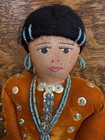 Native American 13   navajo Velvet Dress Beaded  Doll Fred Harvey Trading Post Vtg