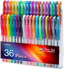 36 Gel Pens Set Vibrant Colors 0 8mm Fine Point Smooth Drawing 40  More Ink