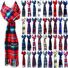 Winter Checked Plaid Wool 100  Cashmere Scotland Made Stripe Solid Scarf Scarves